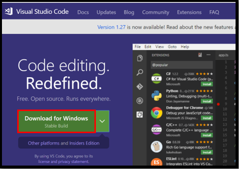 Downloading Visual Studio Code.